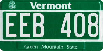 VT license plate EEB408