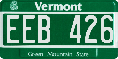 VT license plate EEB426