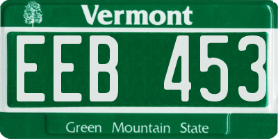 VT license plate EEB453