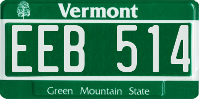 VT license plate EEB514