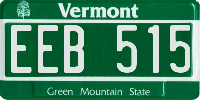 VT license plate EEB515