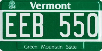 VT license plate EEB550