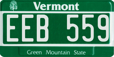 VT license plate EEB559
