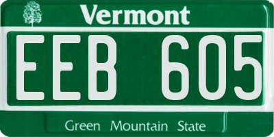 VT license plate EEB605