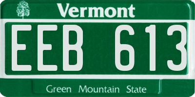 VT license plate EEB613
