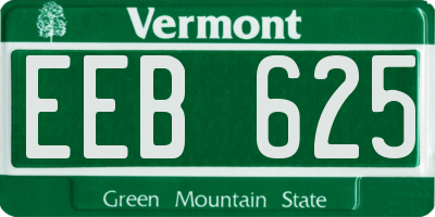 VT license plate EEB625