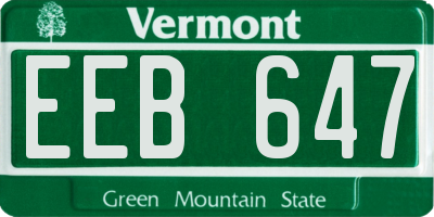 VT license plate EEB647