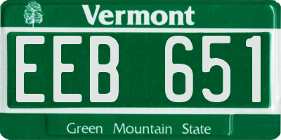 VT license plate EEB651