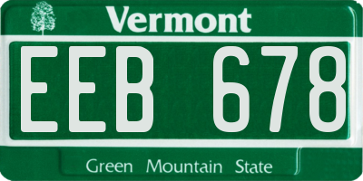 VT license plate EEB678