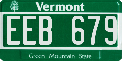 VT license plate EEB679