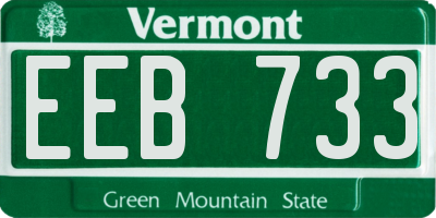 VT license plate EEB733