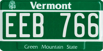 VT license plate EEB766