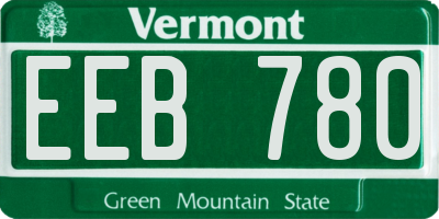 VT license plate EEB780