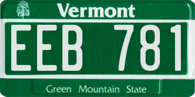 VT license plate EEB781