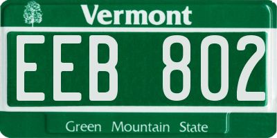 VT license plate EEB802