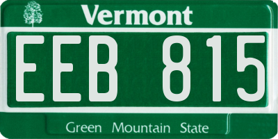 VT license plate EEB815