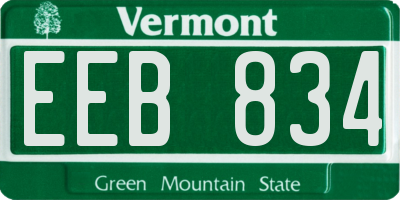 VT license plate EEB834