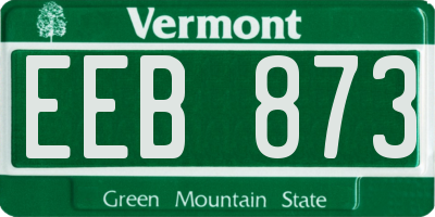VT license plate EEB873