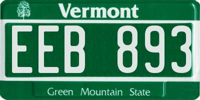 VT license plate EEB893