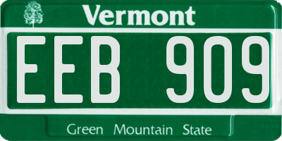 VT license plate EEB909