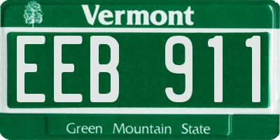 VT license plate EEB911