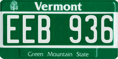 VT license plate EEB936