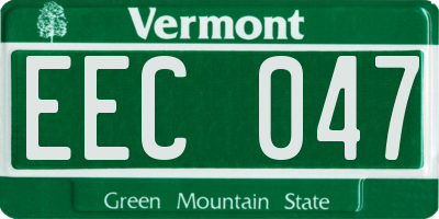 VT license plate EEC047