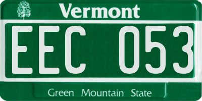 VT license plate EEC053