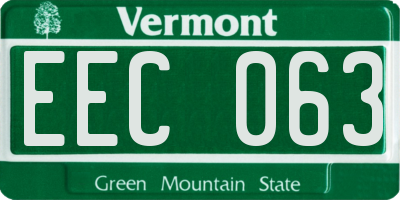 VT license plate EEC063