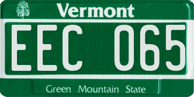VT license plate EEC065
