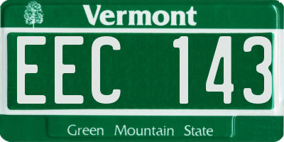 VT license plate EEC143