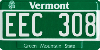 VT license plate EEC308