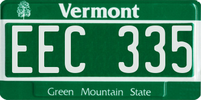 VT license plate EEC335