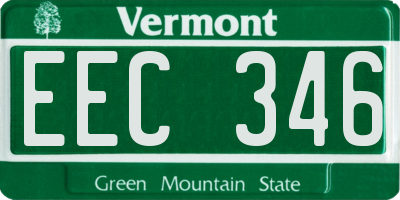 VT license plate EEC346