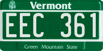 VT license plate EEC361