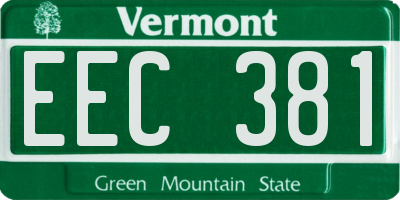 VT license plate EEC381