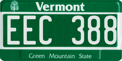 VT license plate EEC388