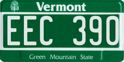 VT license plate EEC390