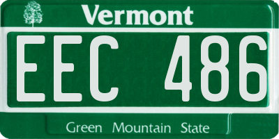 VT license plate EEC486