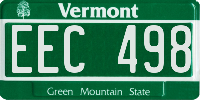 VT license plate EEC498