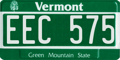 VT license plate EEC575