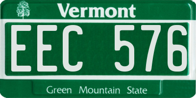 VT license plate EEC576