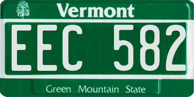VT license plate EEC582