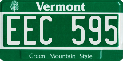 VT license plate EEC595