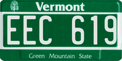 VT license plate EEC619