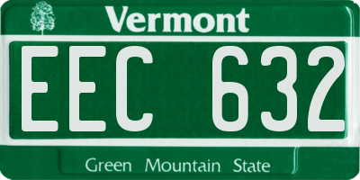 VT license plate EEC632