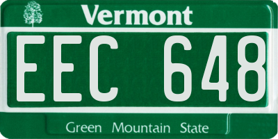 VT license plate EEC648