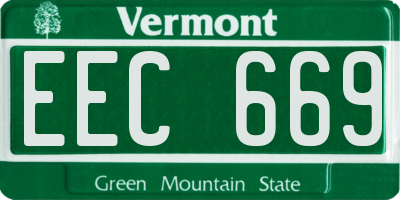 VT license plate EEC669