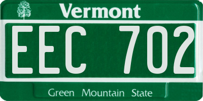 VT license plate EEC702