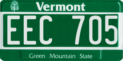 VT license plate EEC705